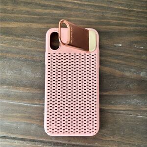 iPhone X / iPhone 10 Case with Stand – Pink Breathable Vent Design